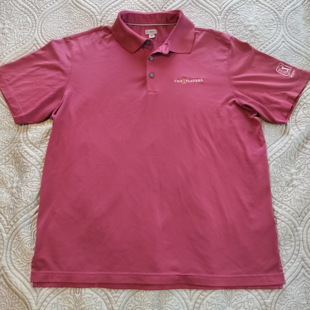 The Players Pink Mens Size M Polo Golf Active Wear Soft Feel‎